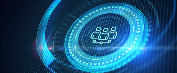 Business, Technology, Internet and network concept. Human Resources HR management recruitment employment headhunting concept. 3d illustration