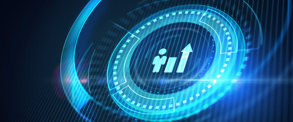 Business, Technology, Internet and network concept. Human Resources HR management recruitment employment headhunting concept. 3d illustration