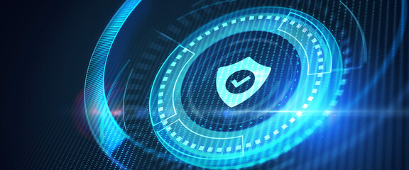 Cyber security data protection business technology privacy concept.  3d illustration