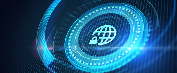 Cyber security data protection business technology privacy concept.  3d illustration