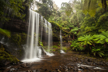 The iconic Russell Falls - Tasmania, Australia. Mount Field National Park