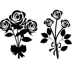 rose Flower Svg, Flower Bundle Svg, Botanical SVG, Wildflowers svg