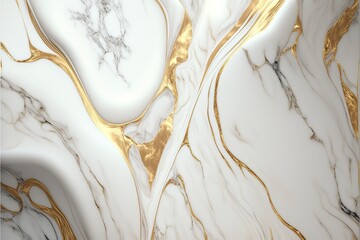 golden white marble texture background Generative AI