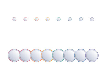 Infographics color bubble chart template for 8 positions