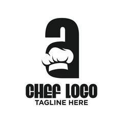 Letter A Chef Logo Design Template Inspiration, Vector Illustration.