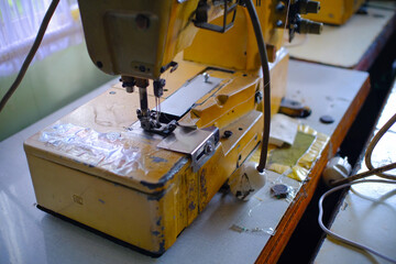 Photo of some abandoned sewing tools in a warehouse in the Bandung area - Indonesia.