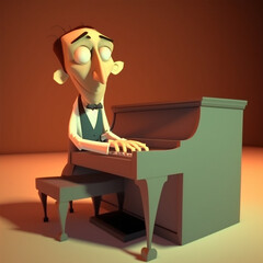 man idiot playing piano