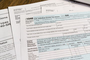 Fototapeta premium IRS Federal Tax Forms