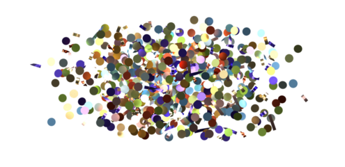 Sunburst and colorful confetti background frame illustration