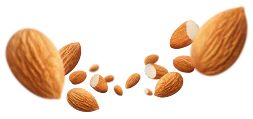 Fotobehang Flying almonds cut out © Yeti Studio