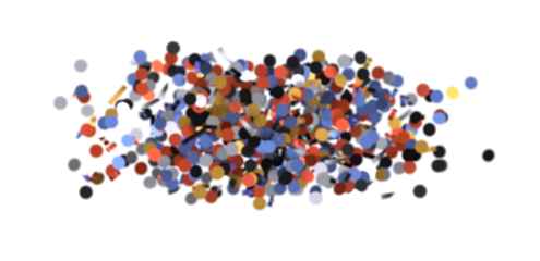 Sunburst and colorful confetti background frame illustration