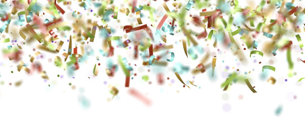 Sunburst and colorful confetti background frame illustration