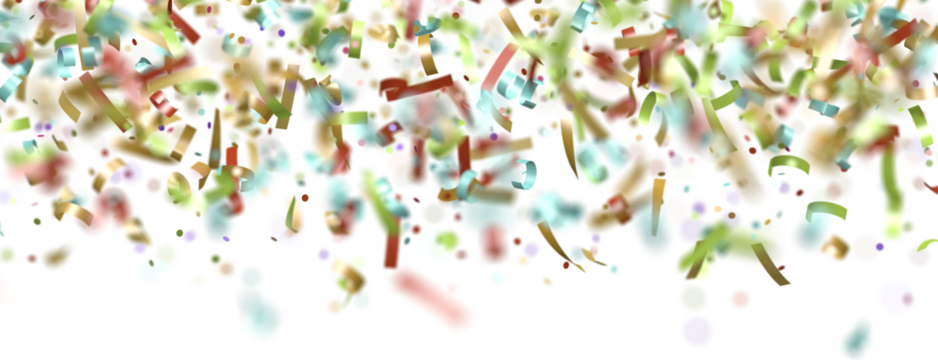 Sunburst and colorful confetti background frame illustration