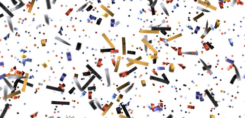 confetti png. Gold confetti falls from the sky.