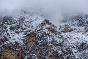 frozen walls of Mount Penyal del Migdia, Fornallutx, Majorca, Balearic Islands, Spain