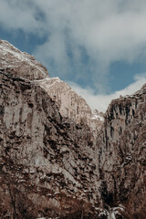 Nieve en las montañas de Asturias. Ruta del Alba. Bonito paisaje