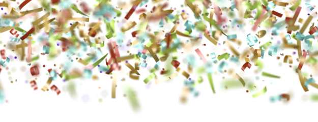 confetti png. Gold confetti falls from the sky.