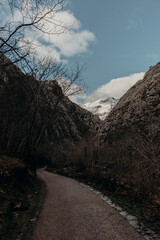 Nieve en las montañas de Asturias. Ruta del Alba. Bonito paisaje