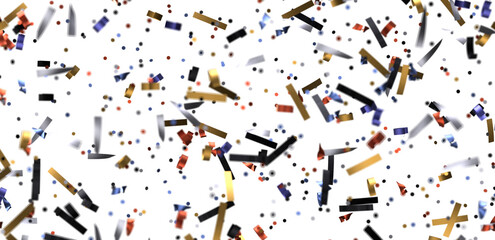 confetti png. Gold confetti falls from the sky.