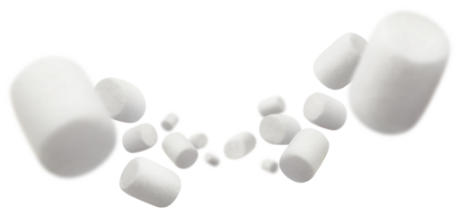 Flying marshmallows cut out