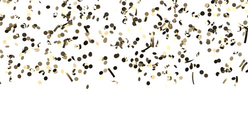 Glittering confetti on a transparent background. Holiday, birthday and Christmas decoration
