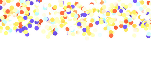 Multicolor confetti abstract background with a lot of falling pieces, isolated on a white background. Festive decorative tinsel element for design