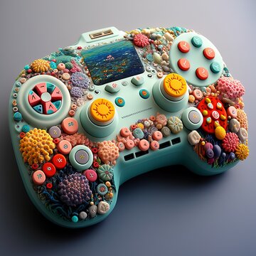 A stange video game controller, maybe for a squid or an octopus ?