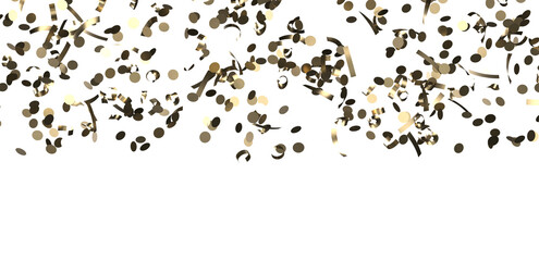 Glittering confetti on a transparent background. Holiday, birthday and Christmas decoration