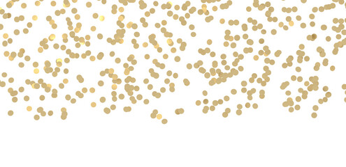 Gold confetti background, isolated on transparent background