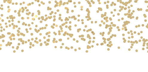 Gold confetti background, isolated on transparent background