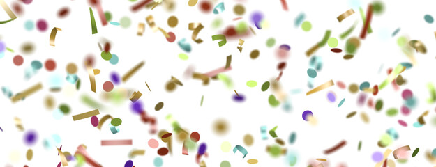 Confetti, paper triangle on the floor, fancy, colorful, celebration party