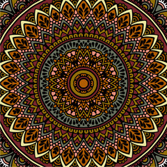 Mandala design with floral and colorful motifs art Mandala