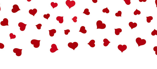 realistic isolated heart confetti on the transparent background for decoration and covering. Concept of Happy Valentine's Day,