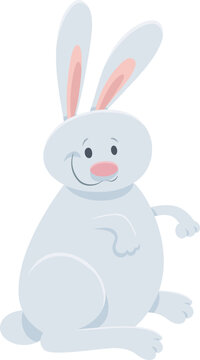 cartoon funny white rabbit or bunny animal character