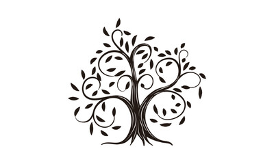 Silhouette tree logo vintage illustration