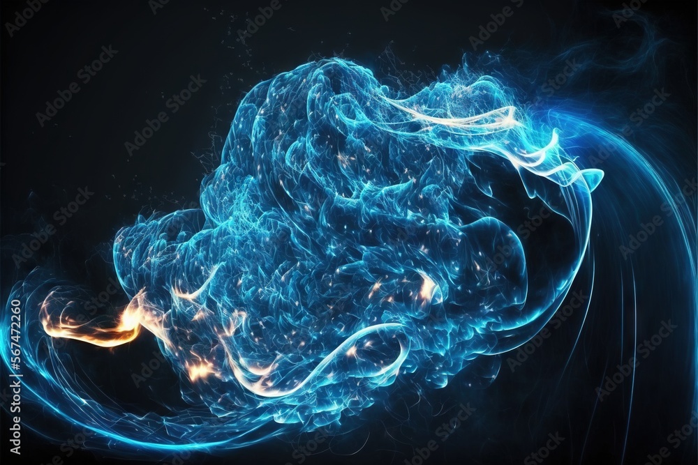 Poster a blue and orange abstract background with a black background and a black background with a blue and