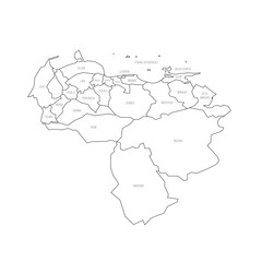 Venezuela political map of administrative divisions
