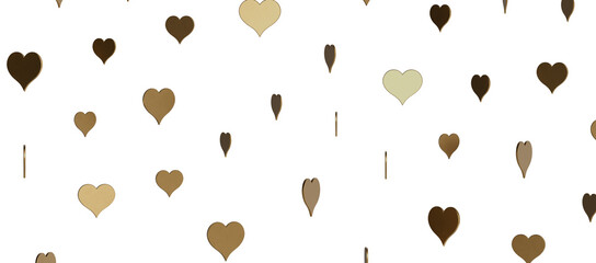 realistic isolated heart confetti on the transparent background for decoration and covering. Concept of Happy Valentine's Day, wedding and anniversary