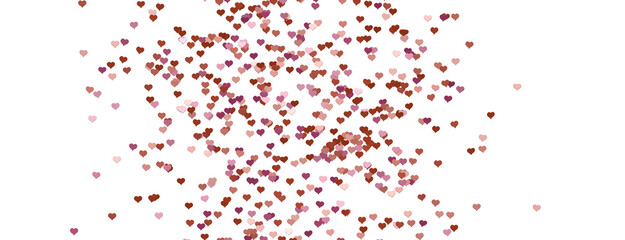 colorful flying hearts on a blue background. 3d