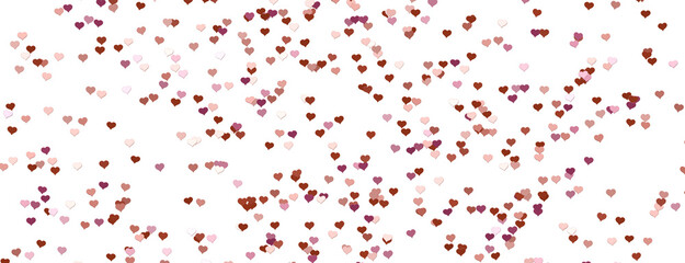 colorful flying hearts on a blue background. 3d