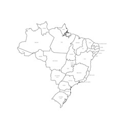 Brazil political map of administrative divisions
