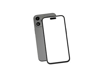 3d smartphone with blank screen isolated 3d