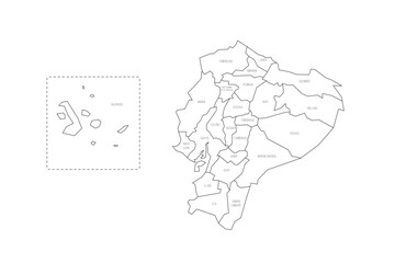 Fototapeta na wymiar Ecuador political map of administrative divisions