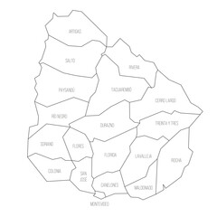 Uruguay political map of administrative divisions