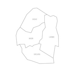 Eswatini political map of administrative divisions