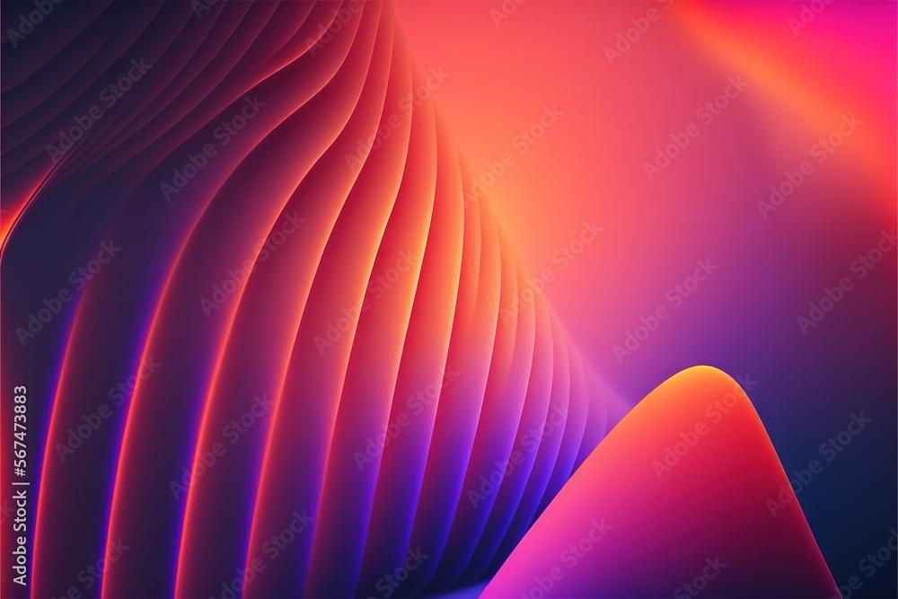 Poster a colorful abstract background with wavy lines and a pink and blue background with a red triangle on
