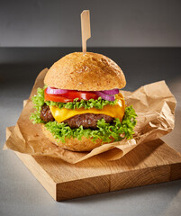 homemade cheeseburger - obrazy, fototapety, plakaty