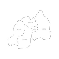 Rwanda political map of administrative divisions