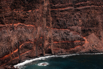 Fototapeta na wymiar drone view to São Lourenço which,is the easternmost point of the island of Madeira. see how individual rocks were layered during formation,traveling, beautiful scenery