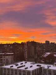 sunset over the city